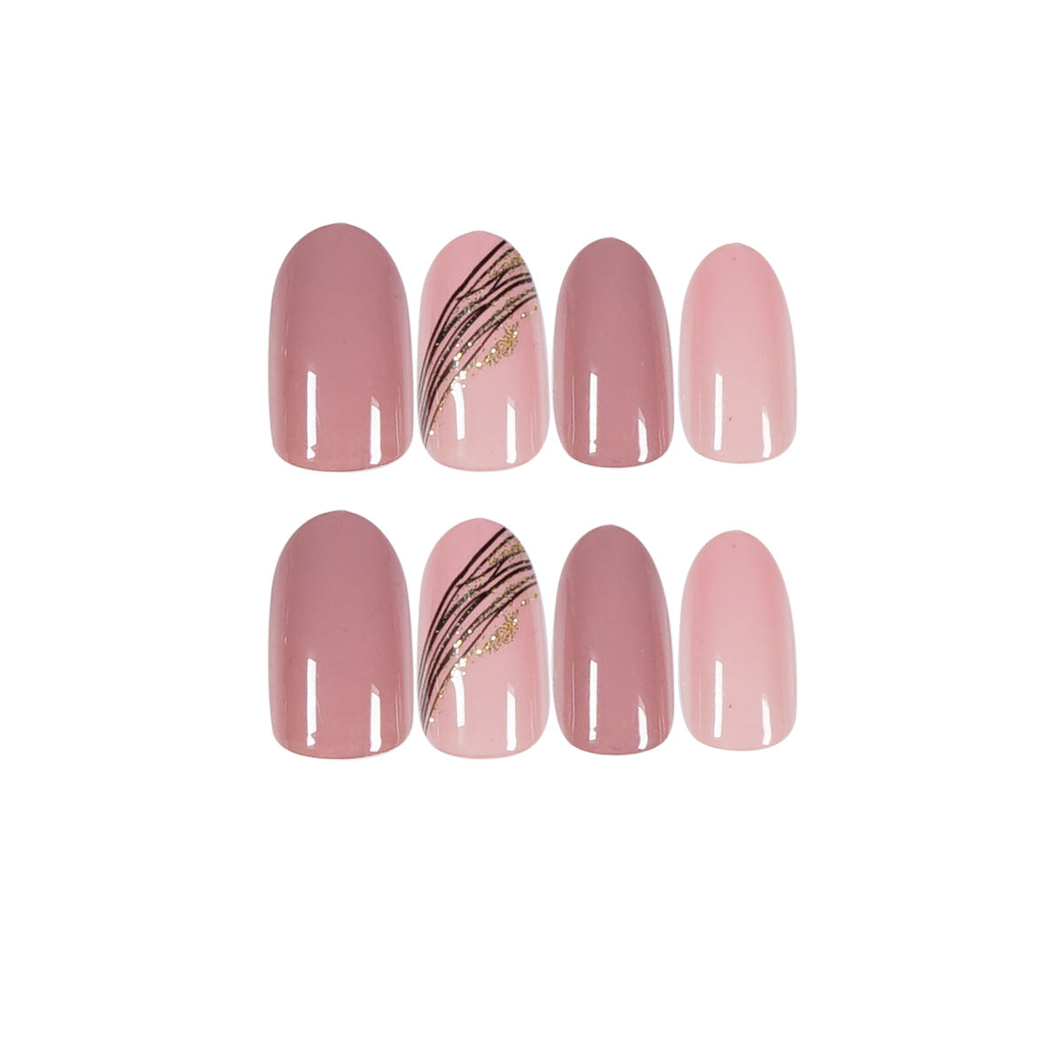 Waterproof Nail Art Stickers with Gold Thread - 24 Pieces