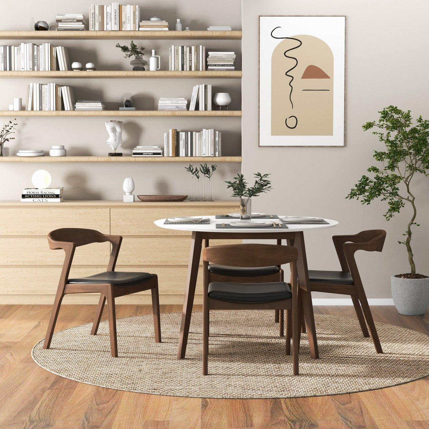 Alina Dining Table White And 4 Side Chairs