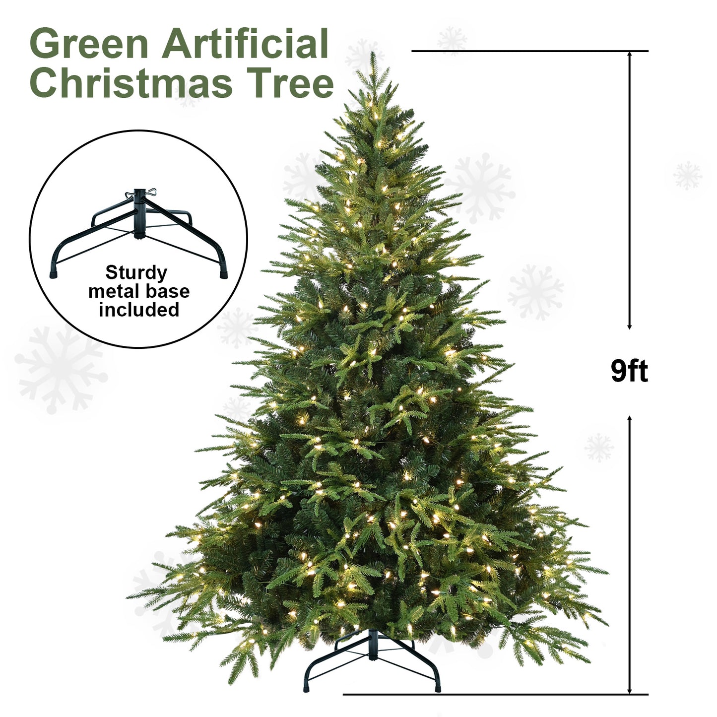 Artificial Christmas Tree with Lights - Multiple Heights Available