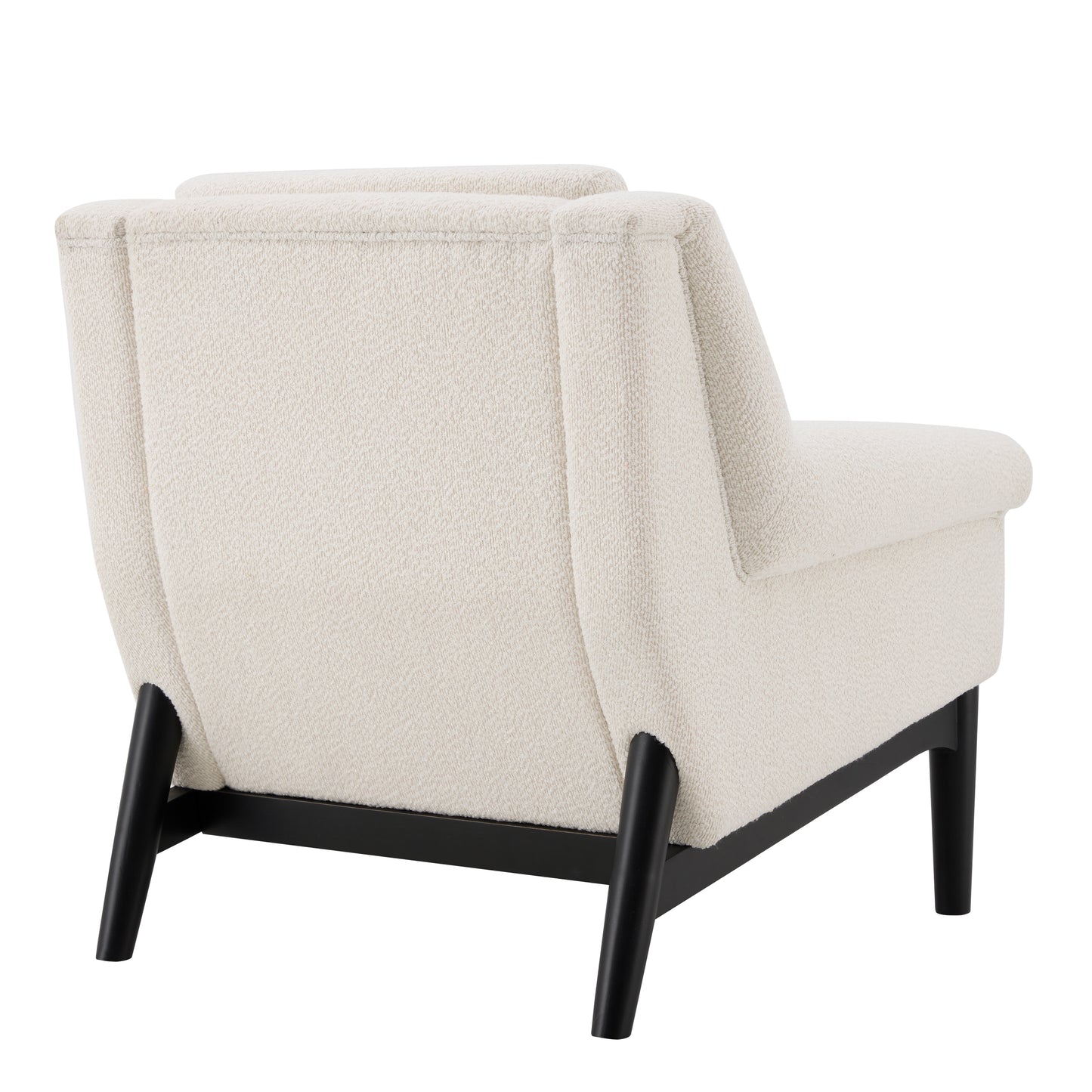 Beige Modern Accent Chair with Flared Arms - Upholstered Lounge Chair