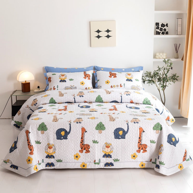 Cotton Quilted Bed Comforter Set - Multiple Sizes & Styles