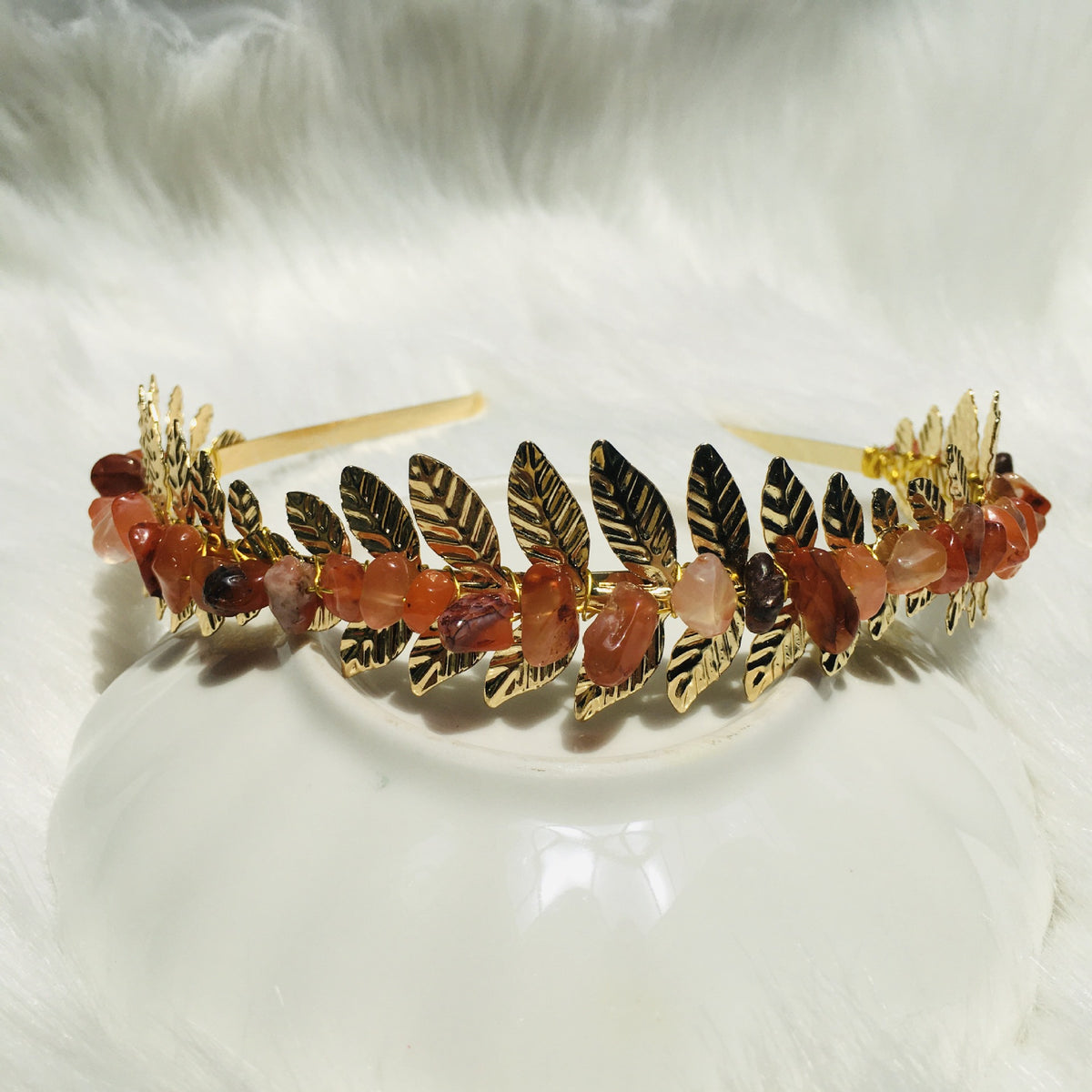 Natural Crystal Hairpin - Handmade Geometric Style