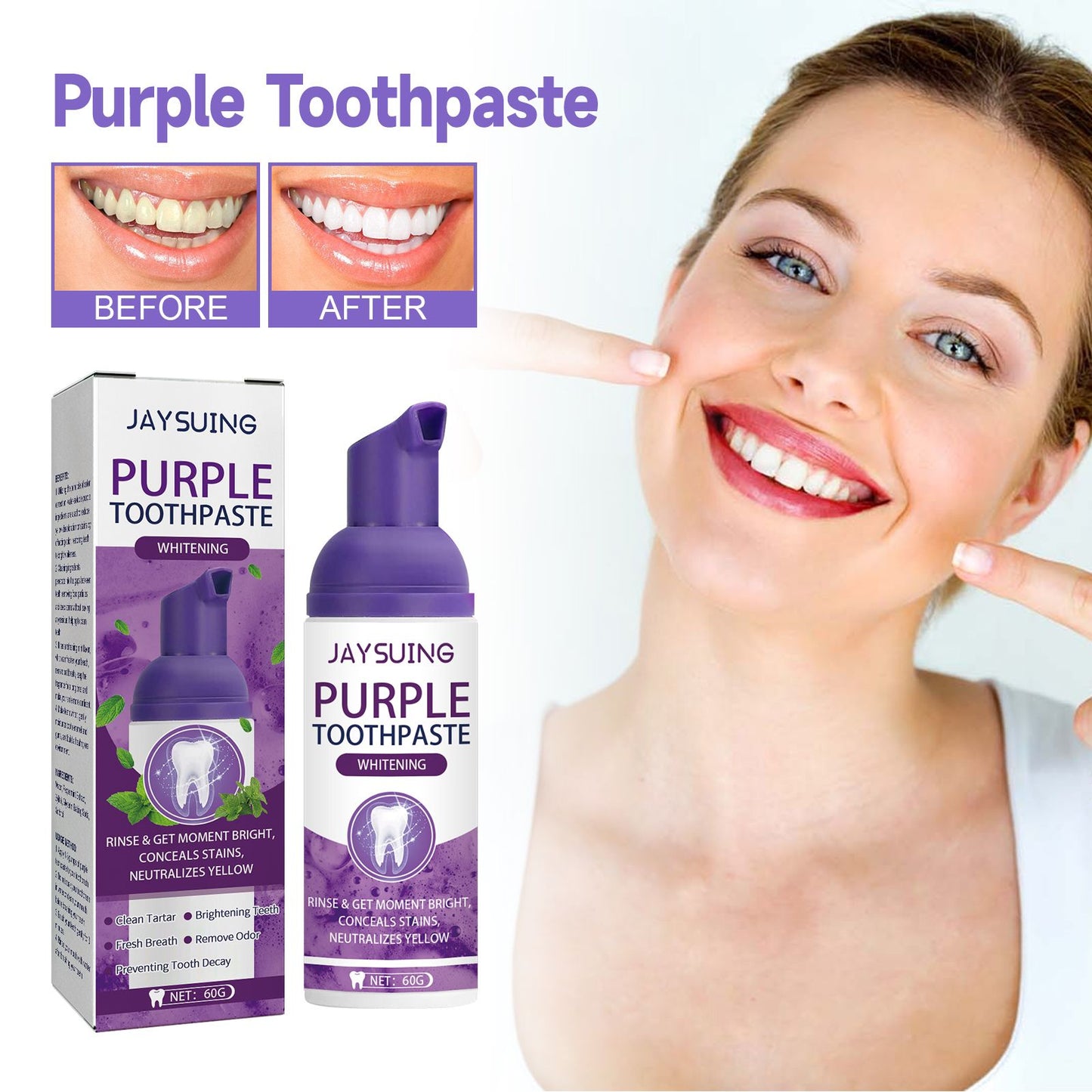 Purple Toothpaste - Stain Removal & Breath Freshener