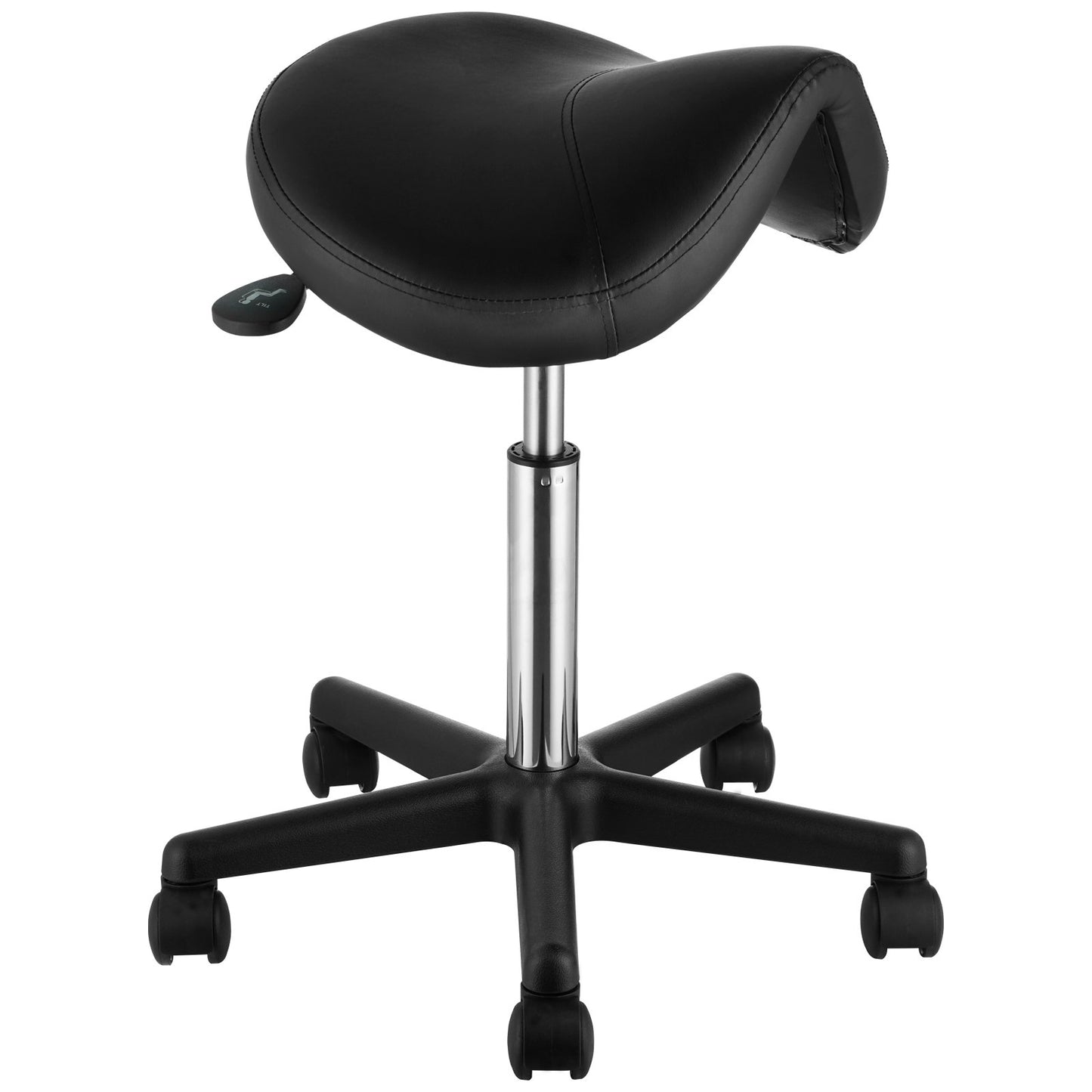 Height Adjustable Saddle Stool with Wheels - 400 lbs Capacity