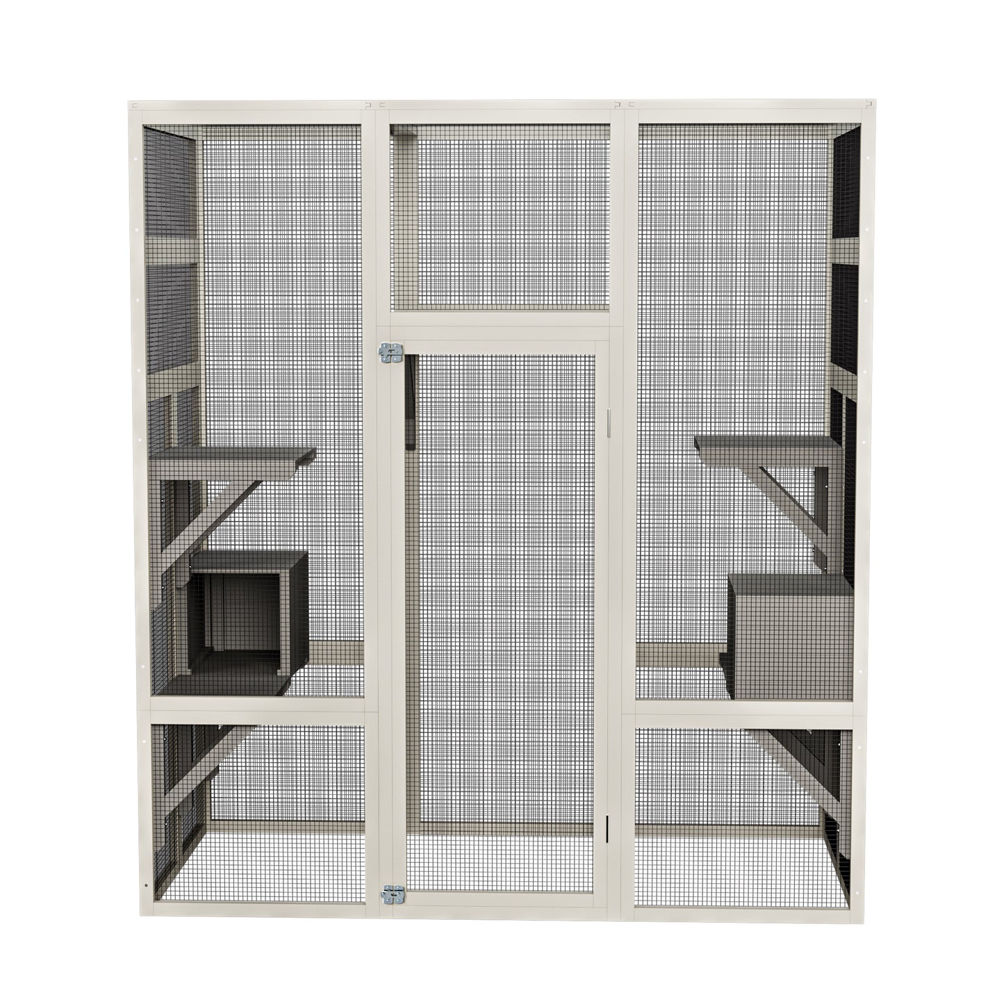 Large Outdoor Wooden Cat House with Platforms Waterproof & UV-Resistant