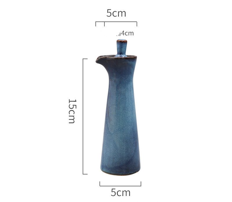 Retro Ceramic Seasoning Oil Bottle - Antique Kitchen Dispenser, Multiple Colors