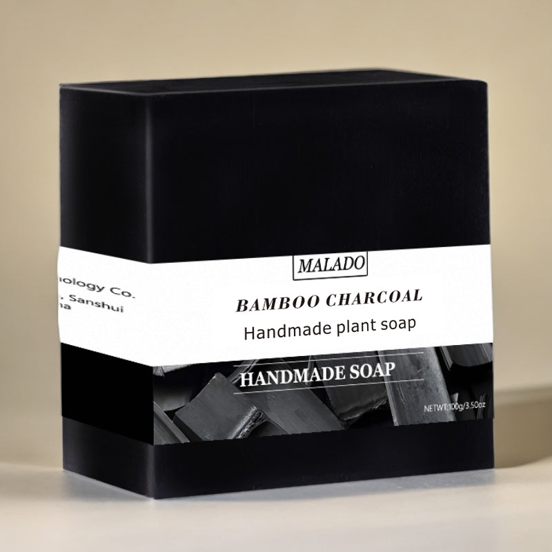 Square Bamboo Charcoal Soap 100g Natural Body Cleanser