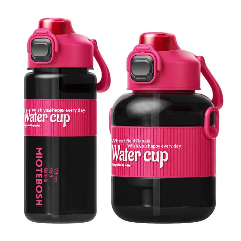 Large-Capacity Portable Water Bottle with Straw for Outdoor & Home Use