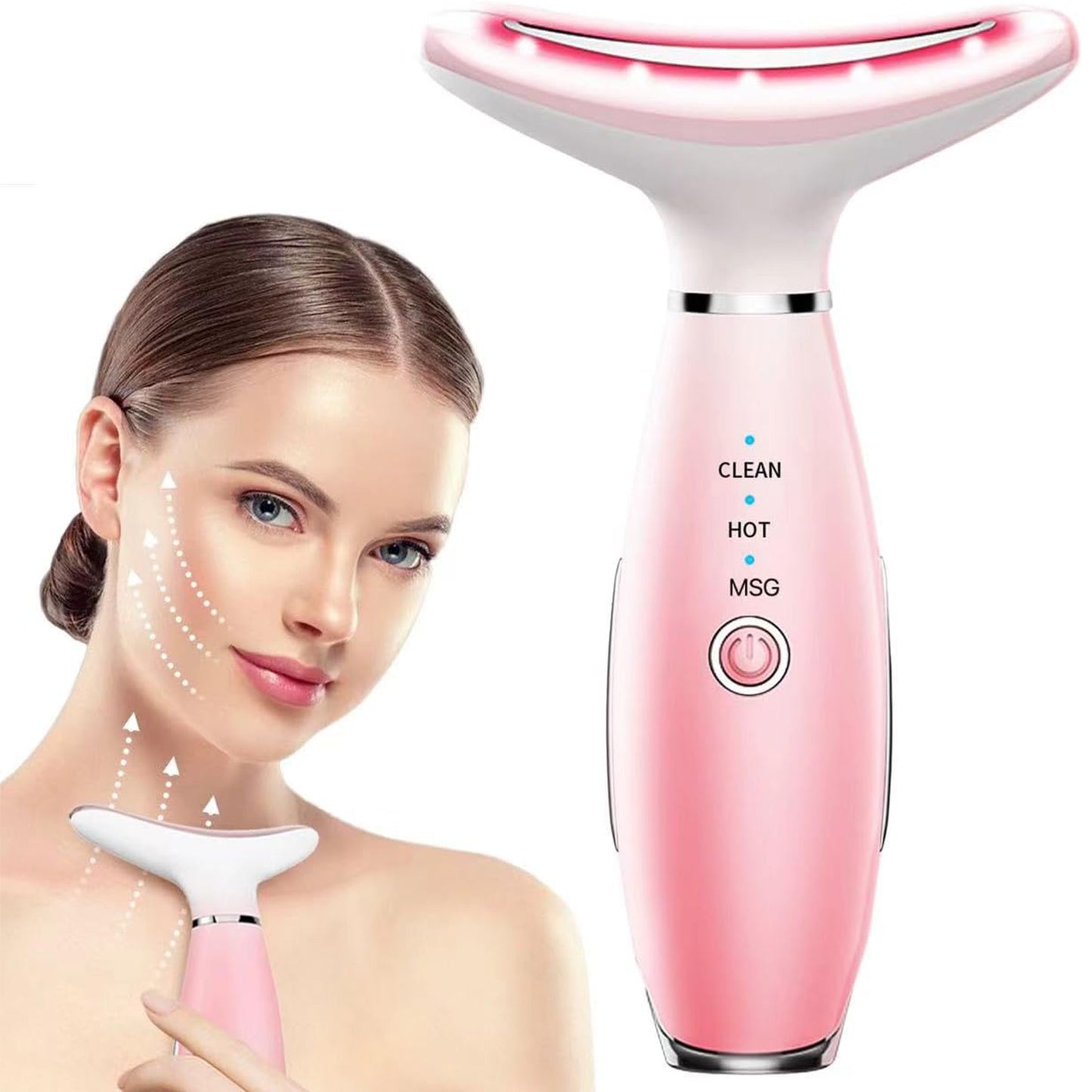 3-in-1 Heated Face & Neck Massager - Portable Vibration Sculpting Tool