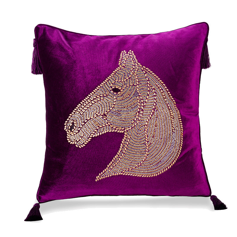 Horse Head Pillow Cover for Bedside & Home Decor - Plush Cushion Case