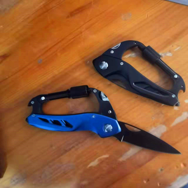Outdoor Five-in-One Aluminum Alloy Stainless Steel Tool with Carabiner