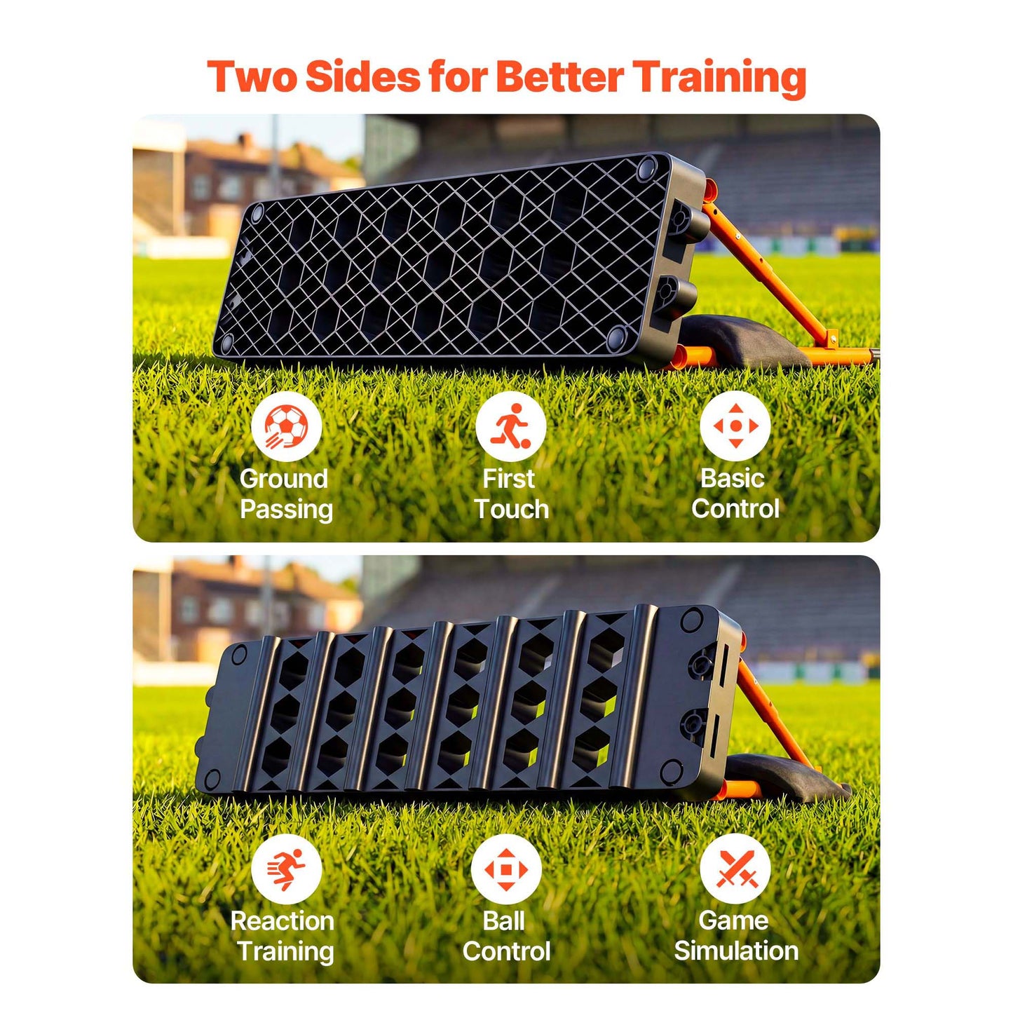 Portable Soccer Rebounder Board for Passing and Reaction Training - Adjustable Angles