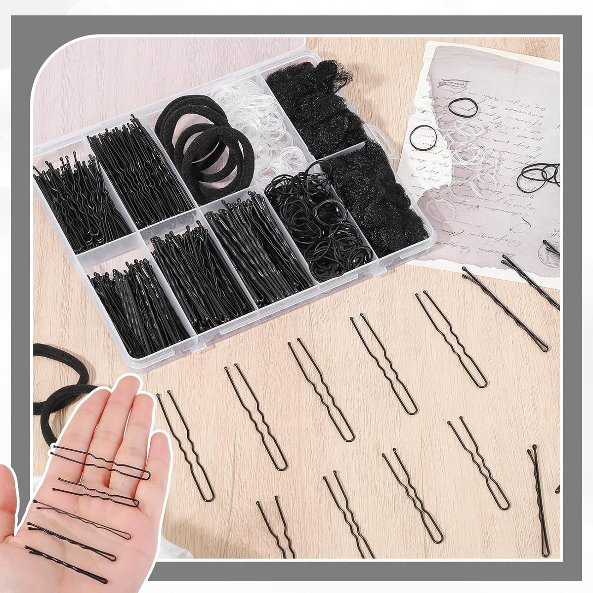 Metal Hair Clips & U-Shaped Pins Set - 1710 Pieces