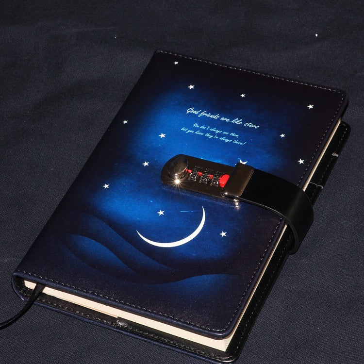 Locked Diary Journal Notebook Ethnic Style Creative Notes Thickened Faux Leather