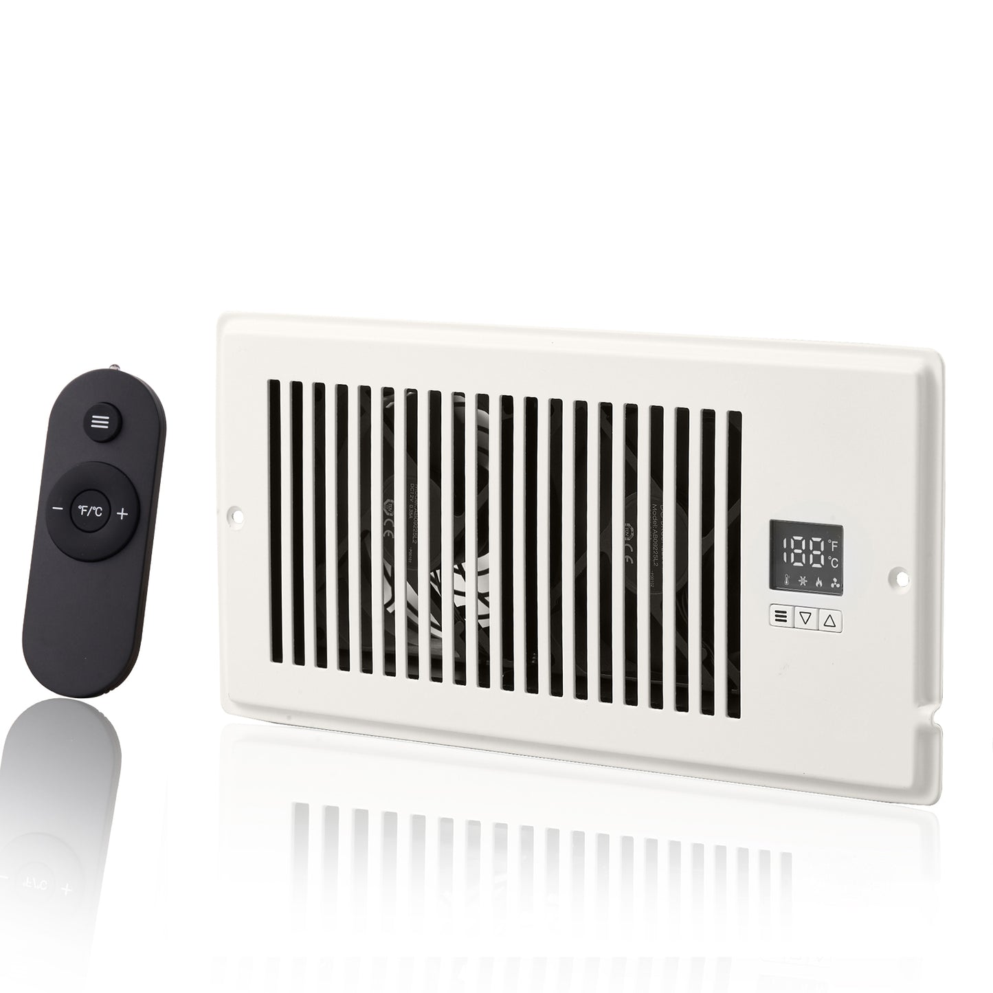 Quiet Vent Booster Fan with Remote Control & Thermostat - White
