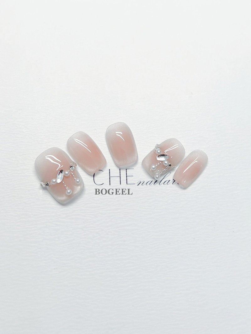 Rhinestone Nail Stickers Short Square Multiple Sizes