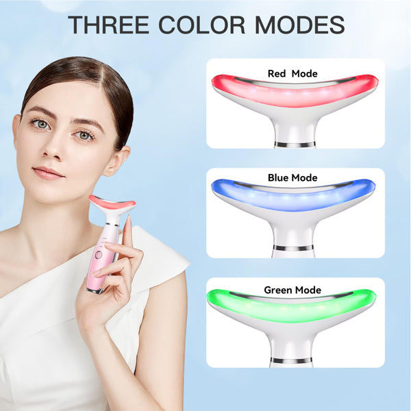 Rechargeable Facial and Neck Massager - 3-Mode Heated Skin Care Device