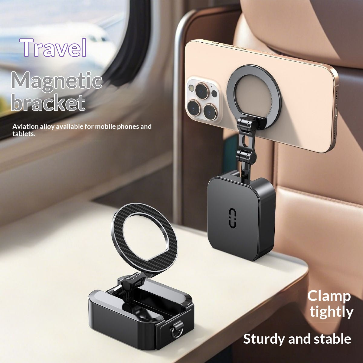 Lazy Portable Rotating Foldable Stand for Home & Office Use - Black & White