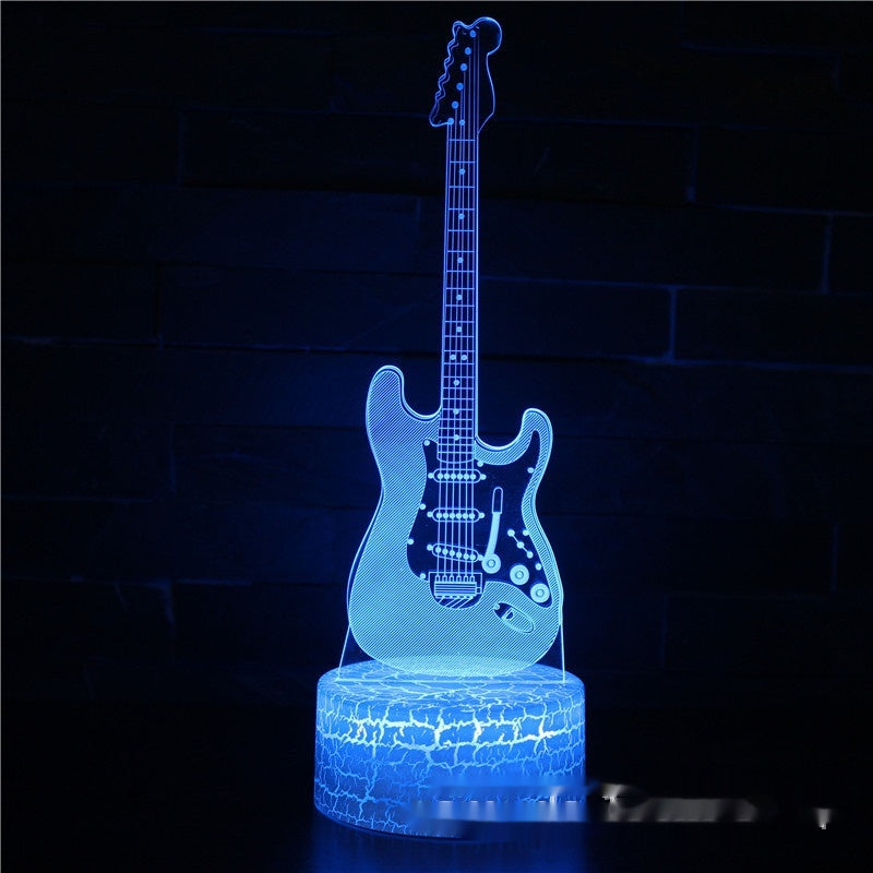 Electric Guitar Violin 3D Table Lamp with Multi-Color Touch & Remote