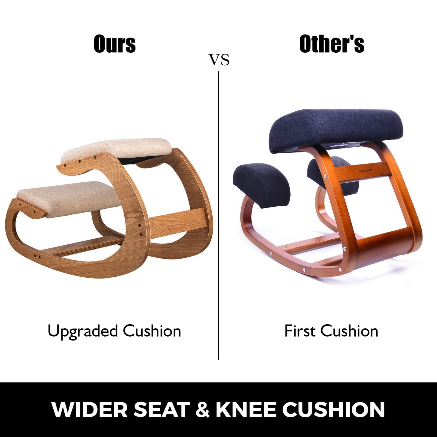 Ergonomic Kneeling Chair for Better Posture - Natural Wood
