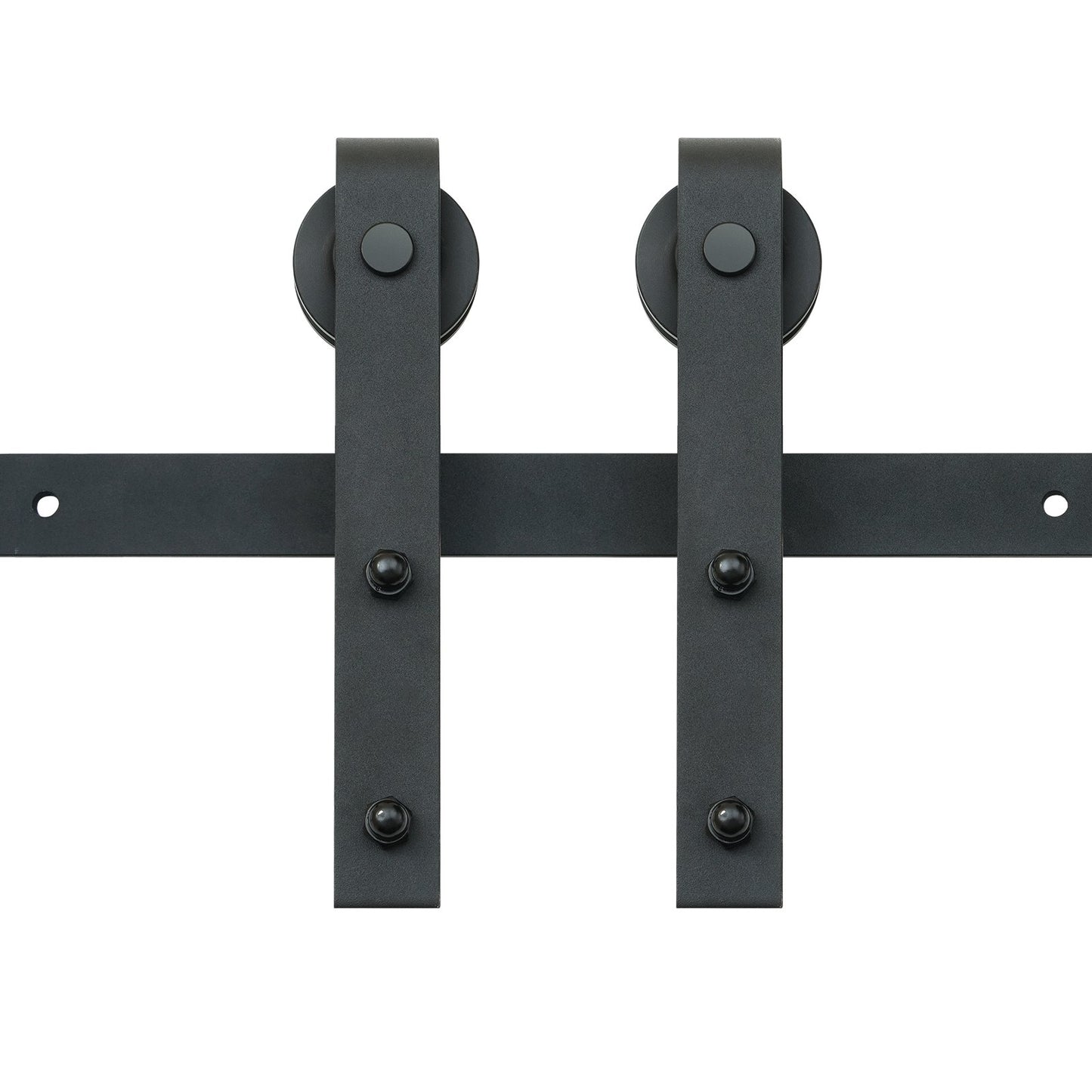 Heavy Duty 8FT Sliding Barn Door Hardware Kit for Single Door Black