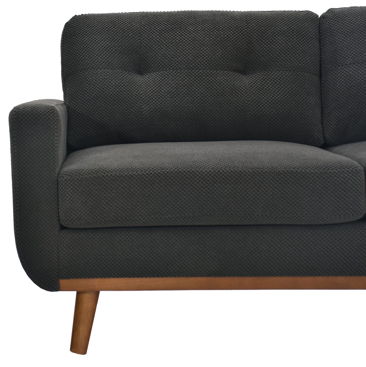 65-Inch Modern Minimalist Two-Seater Sofa - Dark Grey
