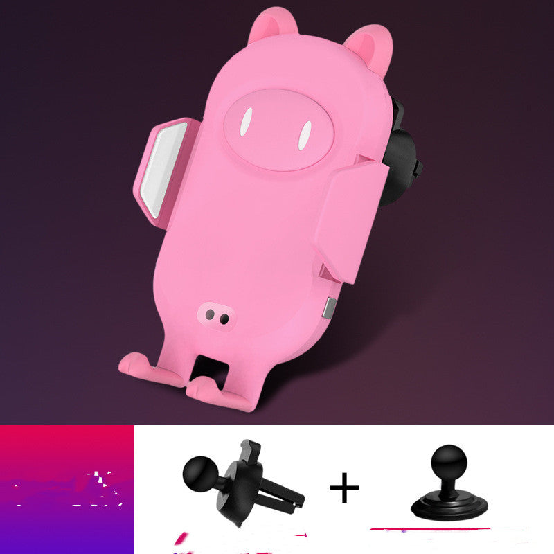 Wireless Car Charger and Infrared Sensor Mount for Smartphones Pink