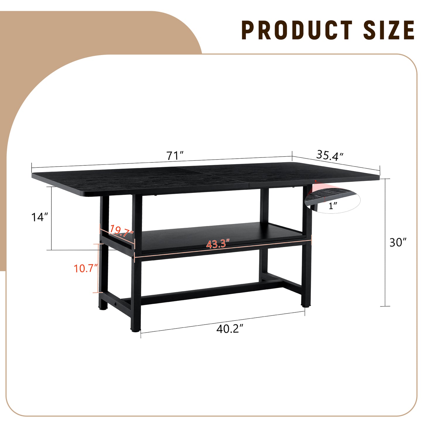 A 71 X35.4 Inch Dining Table With Tabletop Cleverly Pieced Together