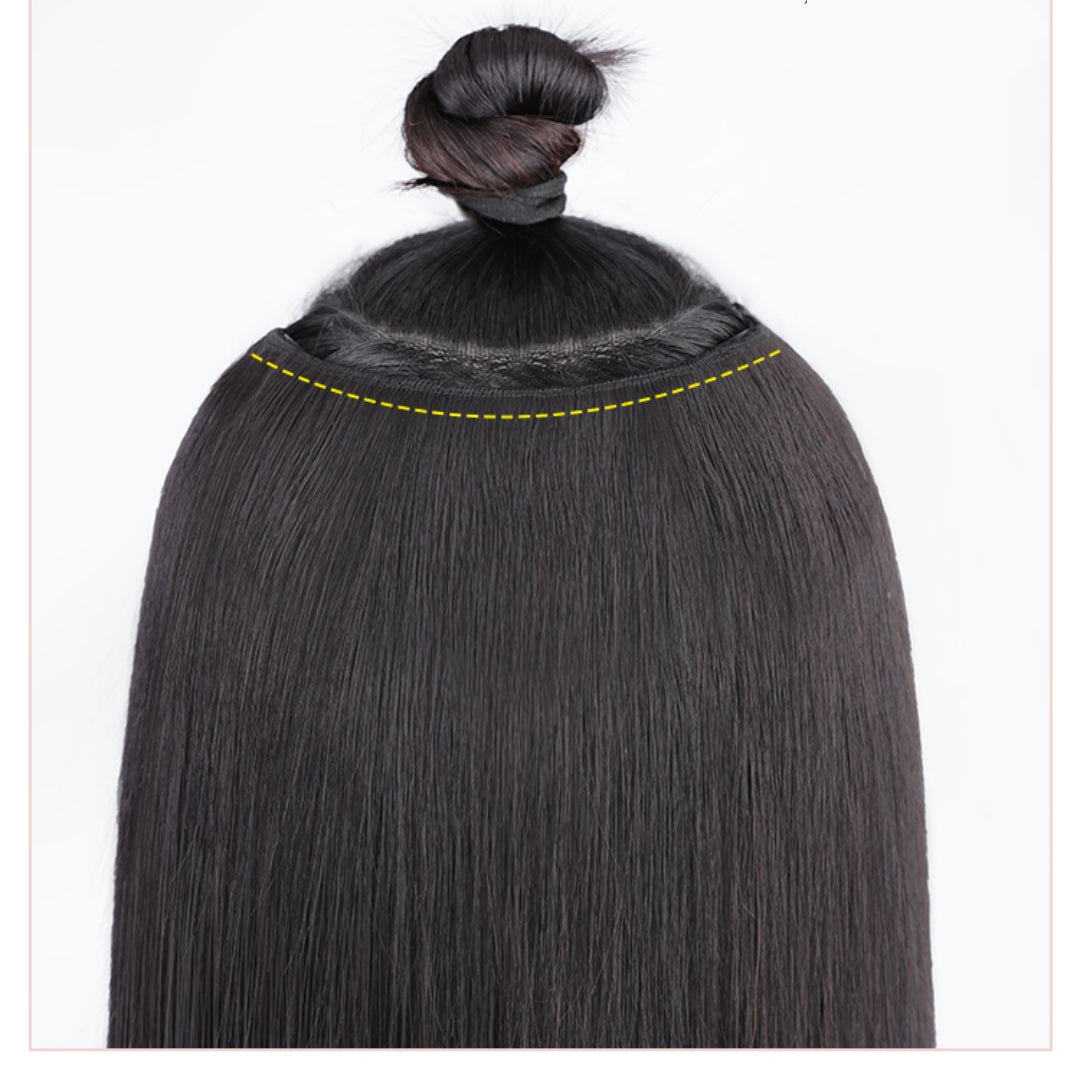U-Shaped Human Hair Wig Piece - Seamless & Invisible Hair Extension