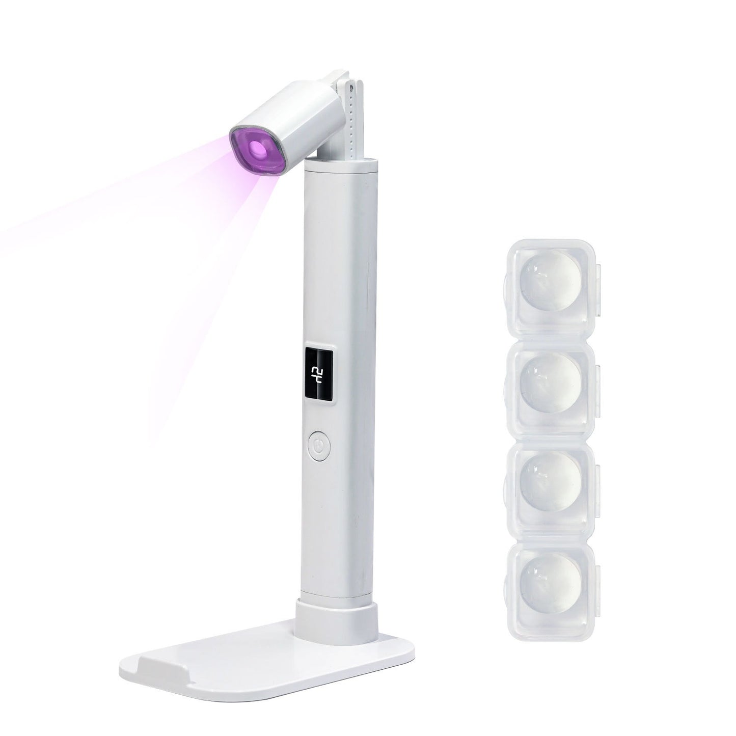 Portable Mini LED Nail Lamp with LCD Display - Foldable Handheld UV Light