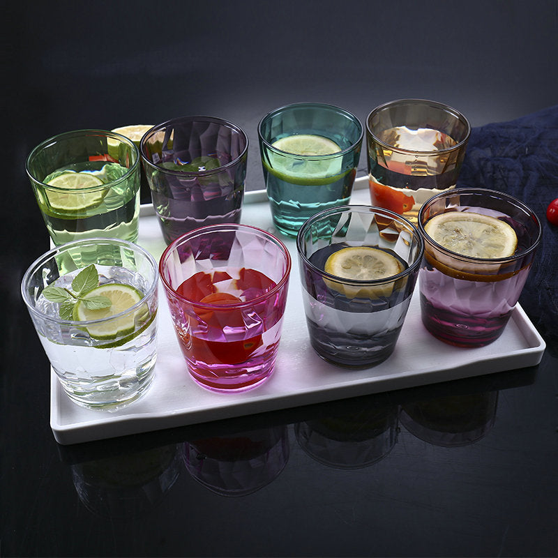Acrylic Restaurant Tea Cup - Transparent Octagon Drinkware, Shatter-Resistant