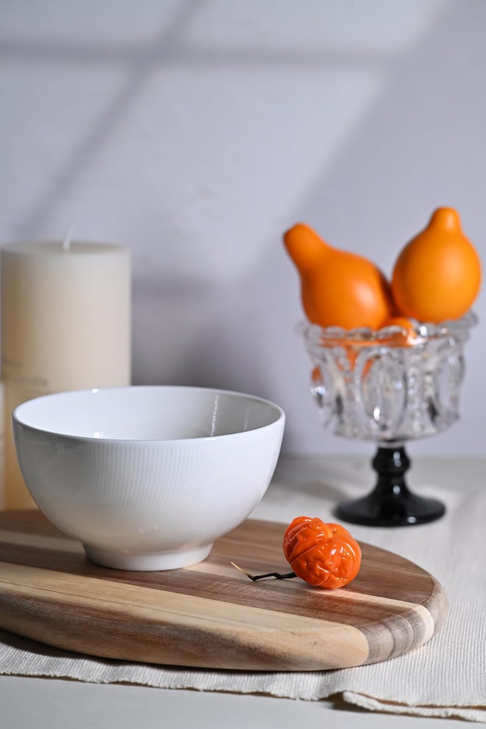12-Piece Bone China Dinnerware Set - Service for 4, Ivory White