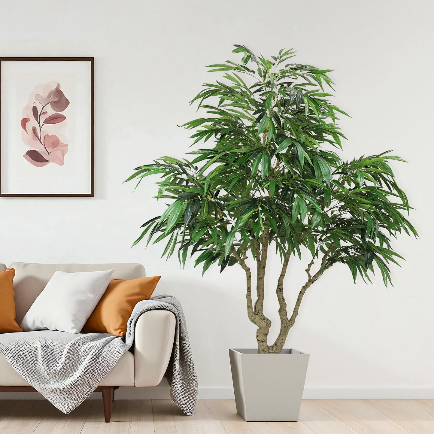 7FT Artificial Willow Tree - Green Faux Plant for Home & Office