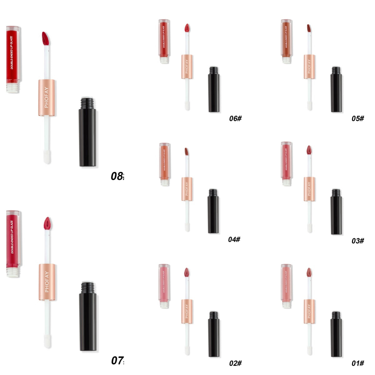 Double-Ended Non-Stick Lip Gloss - Long Lasting Liquid Lipstick