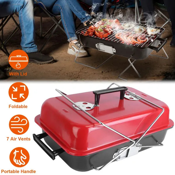 Portable Charcoal Grill - Lightweight Folding BBQ for Outdoor Cooking