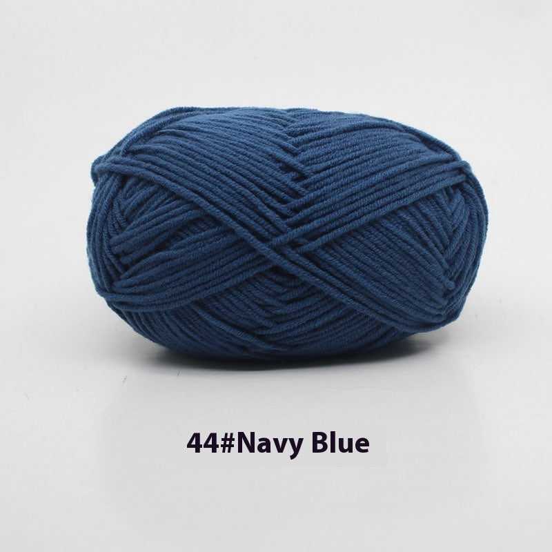 Four-Strand Milk Cotton Crochet Yarn Balls for Craft Projects - Multiple Colors