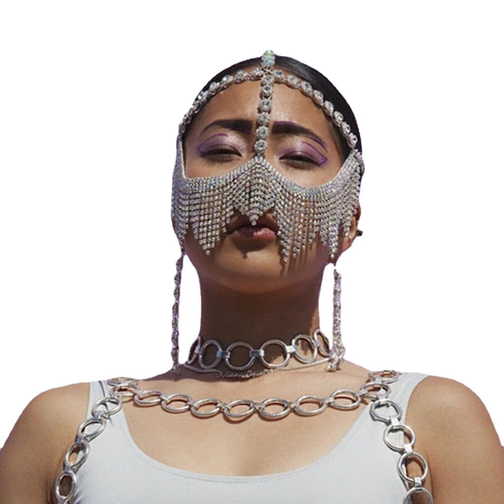 Rhinestone Claw Mask Chain Accessory