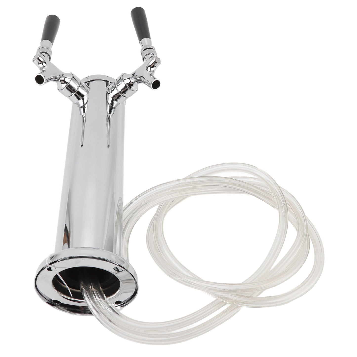 Draft Beer Kegerator Tower Stainless Steel Double Tap Faucet For Home