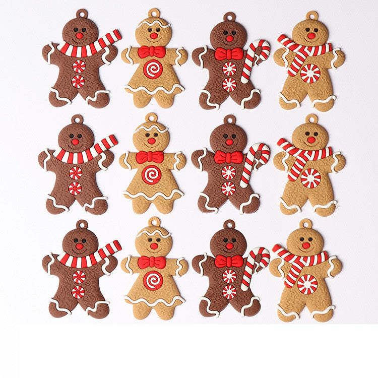 Christmas Gingerbread Man Ornaments Set - Festive Holiday Decorations