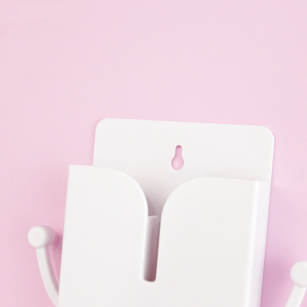 Multi-Functional Punch-Free Bathroom Storage Rack - White Plastic Organizer