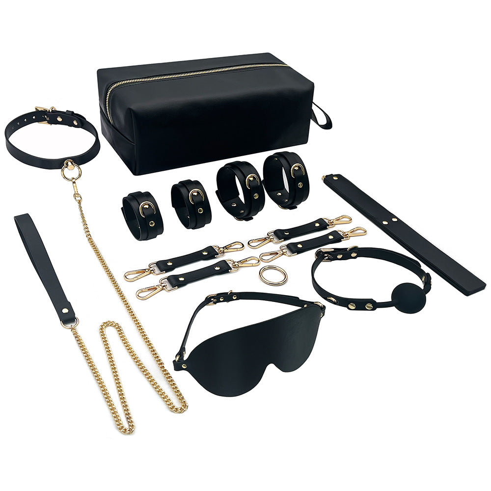 Leather & PU Storage Bag Set for Adult Wellness Accessories - 9 Pieces
