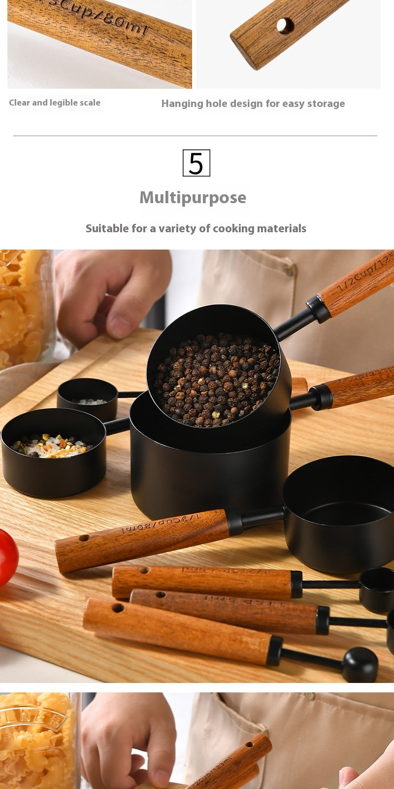 Stainless Steel Measuring Cups & Spoons Set - Kitchen Baking Tools