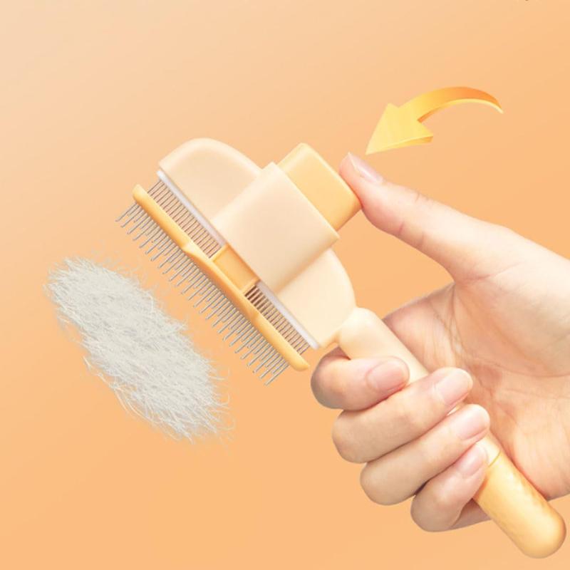Pet Hair Remover Comb for Long Hair Knot Removal & Grooming - Self-Cleaning Massage Tool