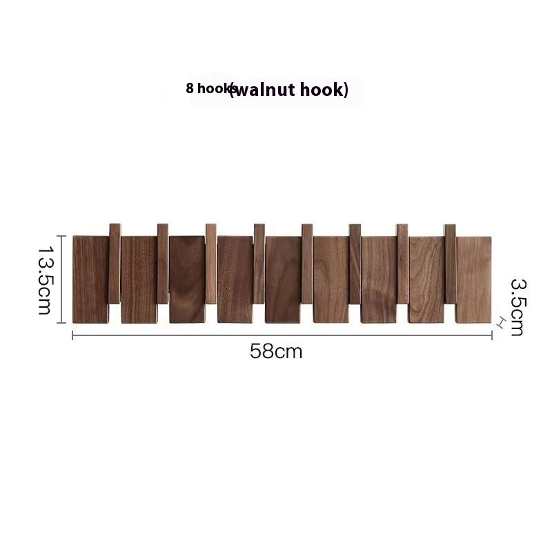 Wooden Wall Clothes Hooks Set - Modern Hallway Hanger with Multiple Hooks