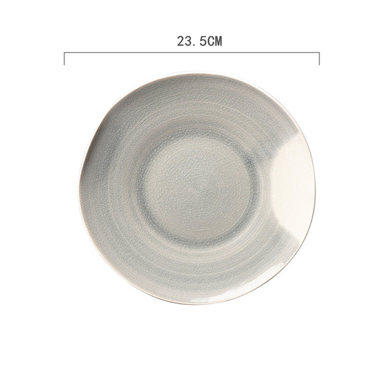 Ceramic Hand-Painted Western Style Breakfast Plate 8 Inch Microwave Safe