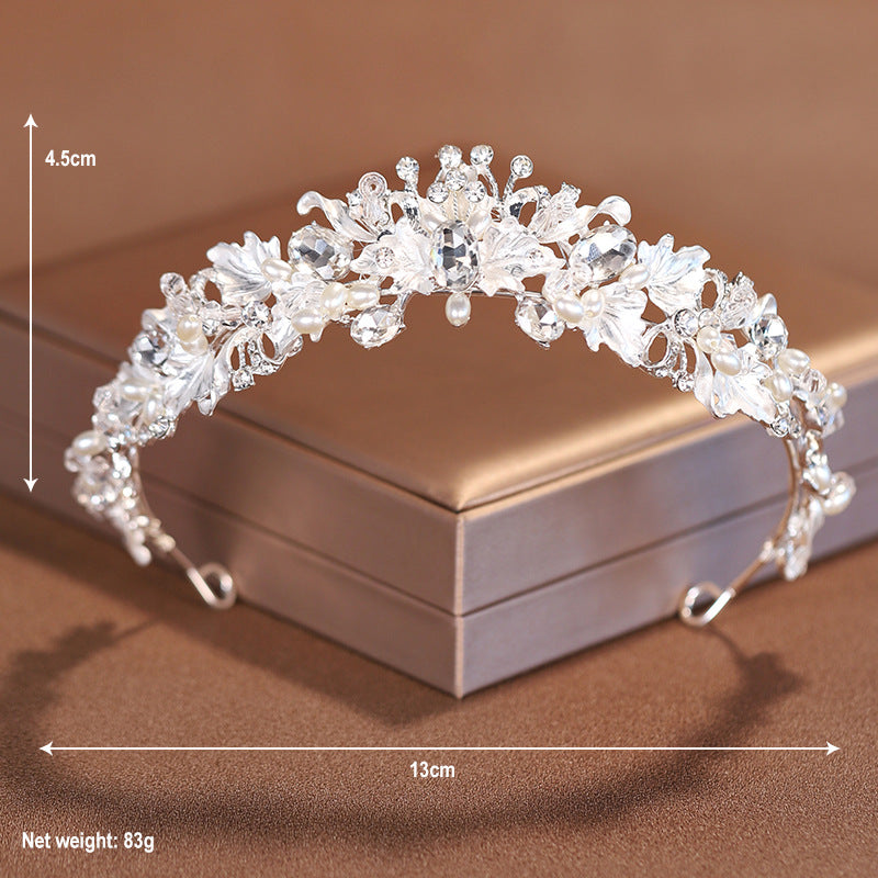 Pearl Crown Headdress – Women's Wedding Hair Accessory