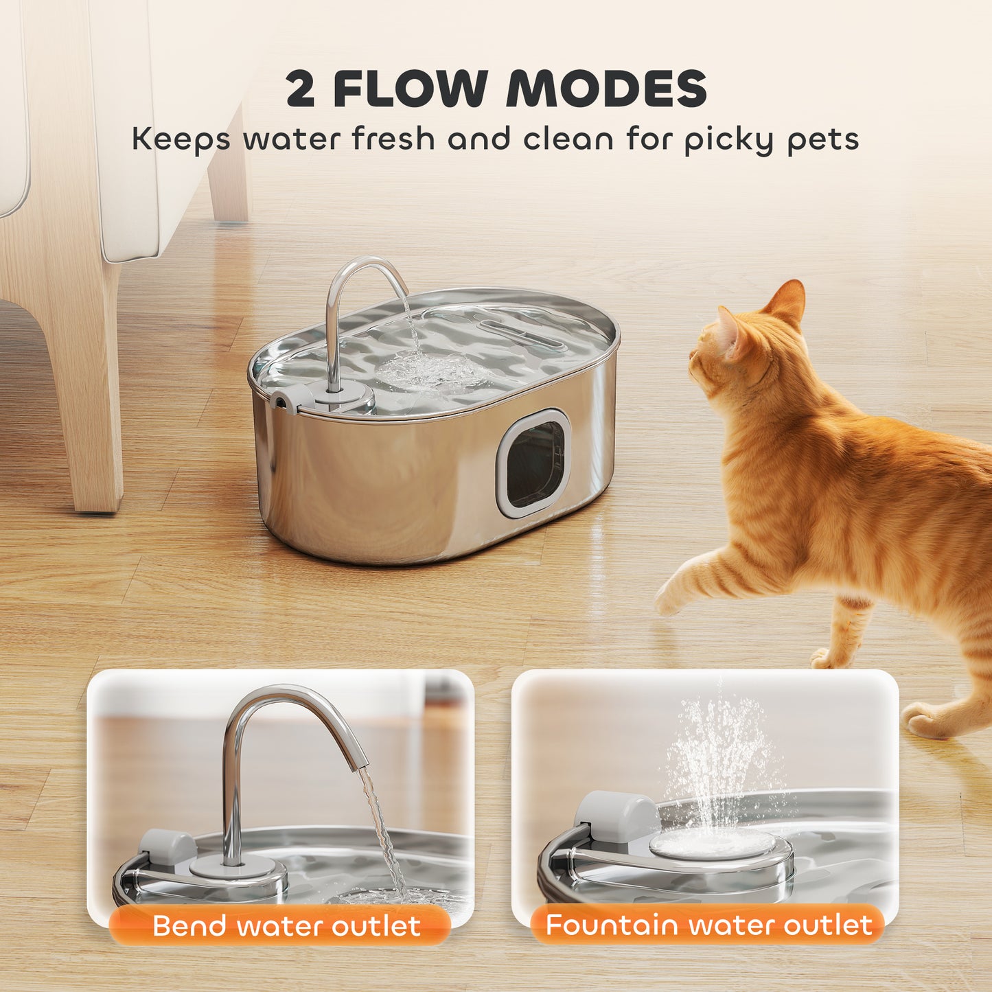 Stainless Steel Pet Water Fountain 7L with Filters Quiet Pump for Cats & Dogs