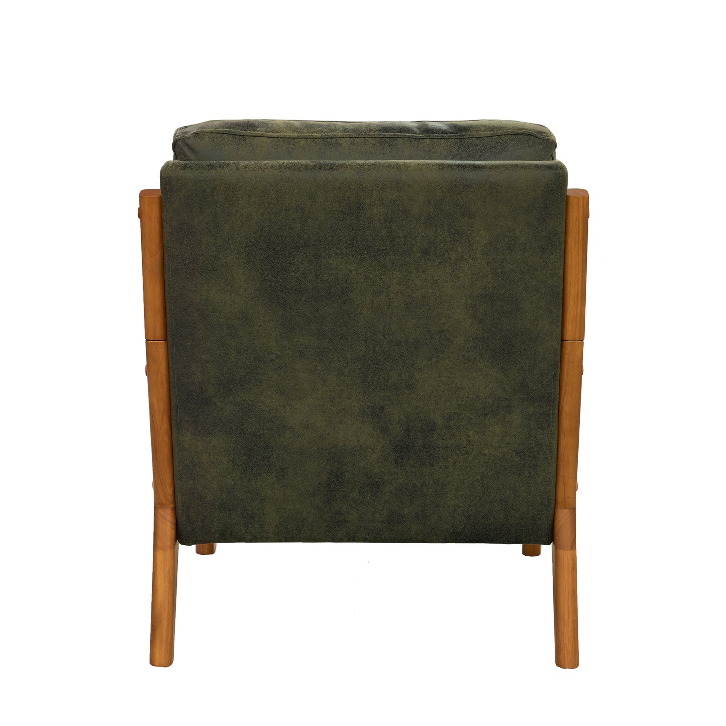Mid-Century Modern Olive Green Fabric Armchair