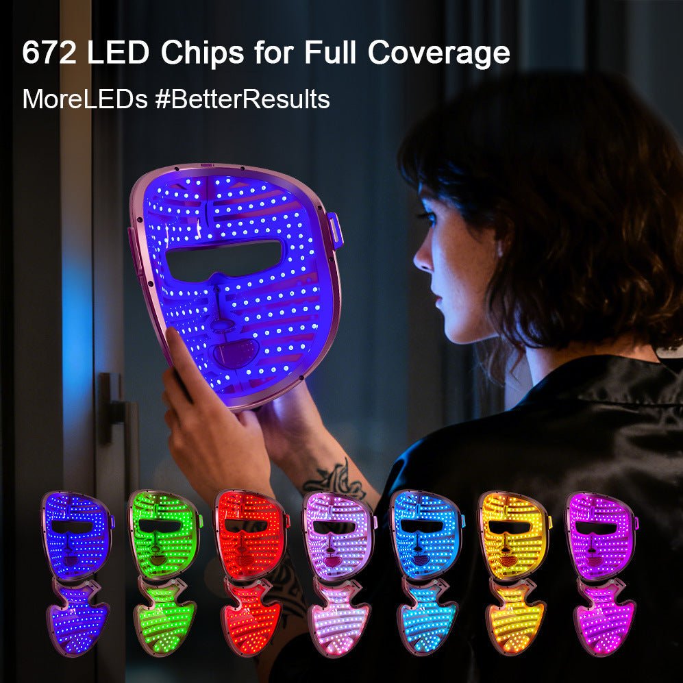 7-Color LED Facial Mask for Skin Brightening & Rejuvenation - Home Use