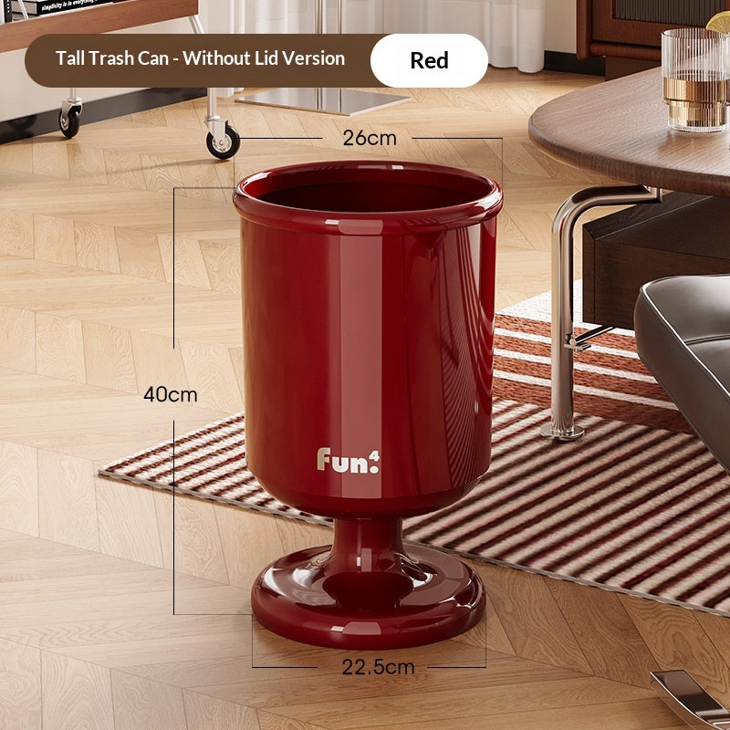 Tall Wine Glass Storage Bucket with Cover - Household Organizer